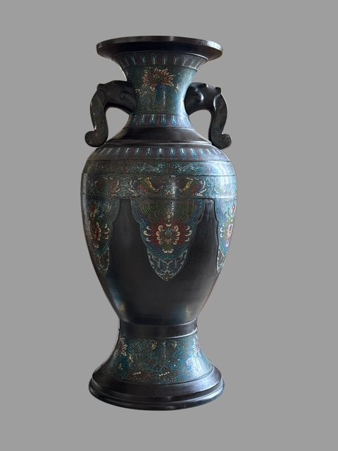 Paire de vases émaillés-photo-8