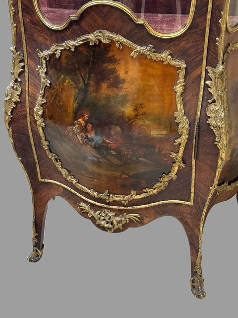 Painted Display Cabinet Vernis Martin With Gilt Bronzes-photo-2