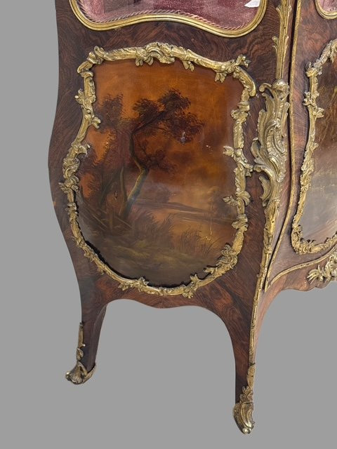 Painted Display Cabinet Vernis Martin With Gilt Bronzes-photo-3