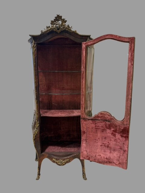 Painted Display Cabinet Vernis Martin With Gilt Bronzes-photo-8