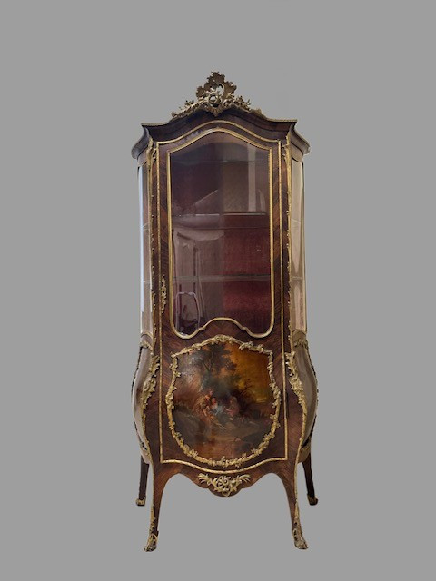 Painted Display Cabinet Vernis Martin With Gilt Bronzes