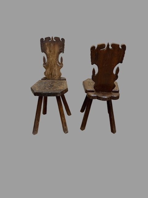 Paire de chaises en noyer-photo-6