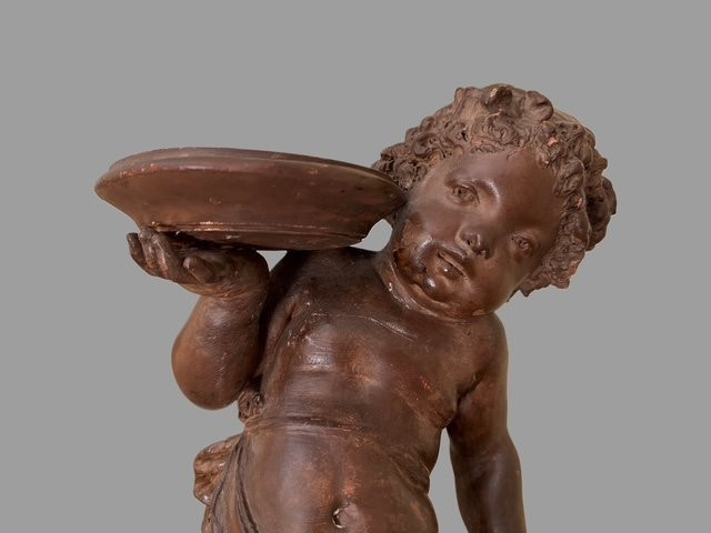 Paire de  Sculptures en terre cuite-photo-1