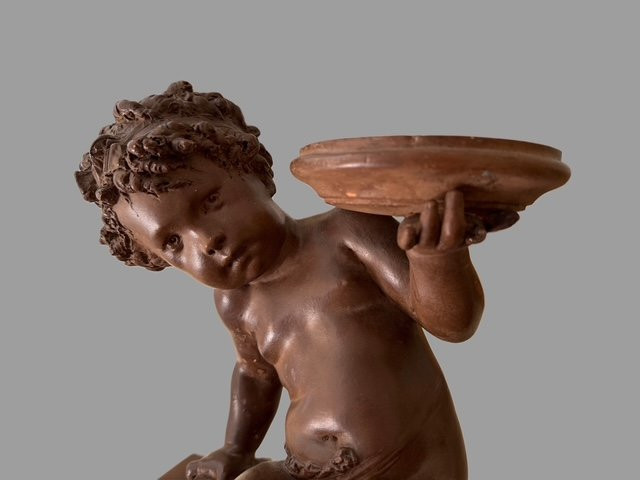 Paire de  Sculptures en terre cuite-photo-3