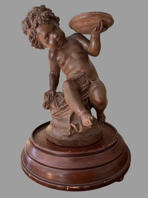 Paire de  Sculptures en terre cuite-photo-6