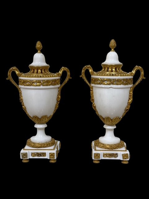 Pair Of Marble Vases -photo-2