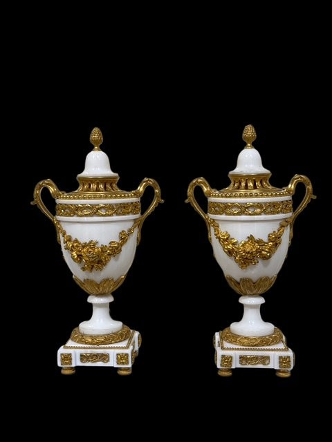 Pair Of Marble Vases -photo-3