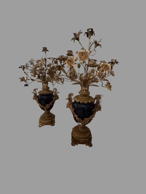 Garniture en bronze et porcelaine-photo-2
