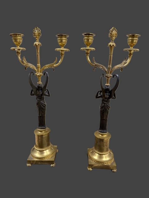 PAIRE DE CANDELABRE  EMPIRE-photo-1