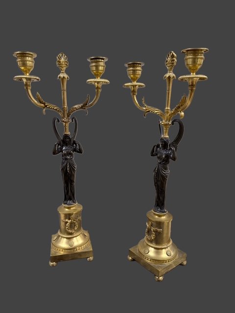 PAIRE DE CANDELABRE  EMPIRE-photo-7