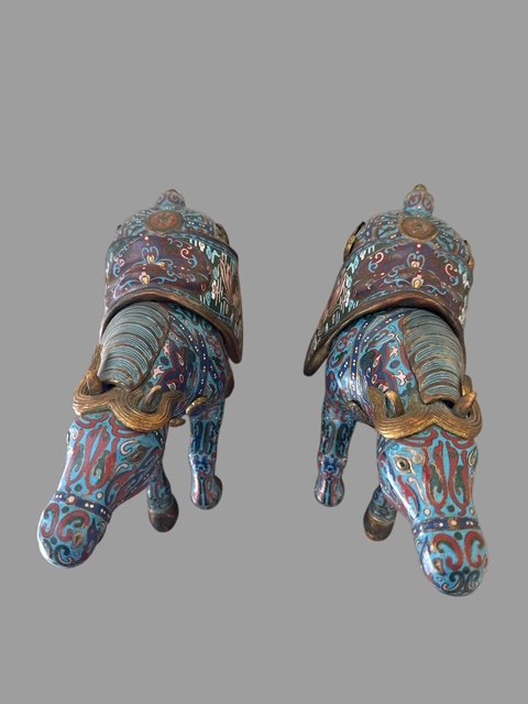 Pair Of Cloisonné Horses -photo-6