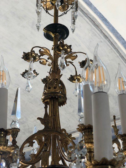 Lustre En Bronze Et Cristal-photo-1