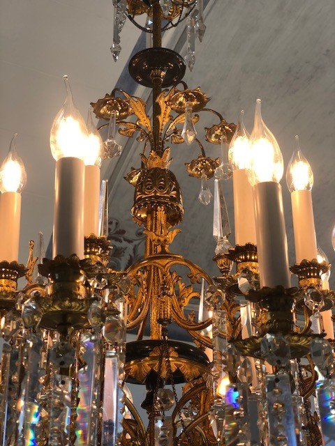 Bronze And Crystal Chandelier-photo-4