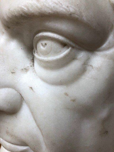 SCULPTURE EN MARBRE BLANC SIGNÉE "G. ANNIBALE 1860" -photo-3