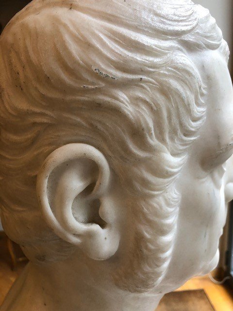 SCULPTURE EN MARBRE BLANC SIGNÉE "G. ANNIBALE 1860" -photo-6