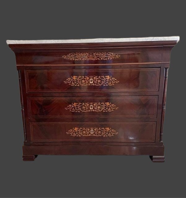 Commode In Marquetry, Carlo X Period-photo-2