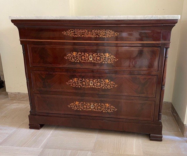 Commode In Marquetry, Carlo X Period-photo-5