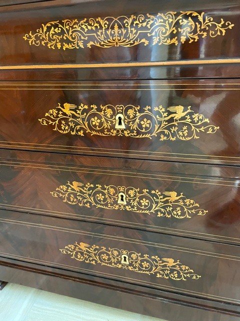 Commode In Marquetry, Carlo X Period-photo-6