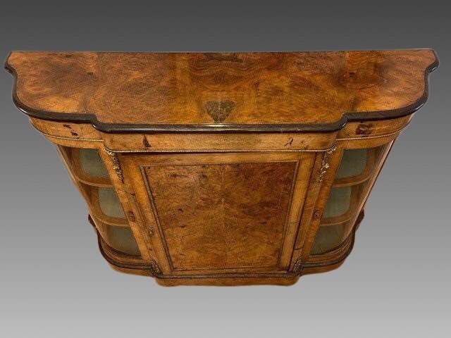 Walnut Burl Buffet 'three Doors-photo-2