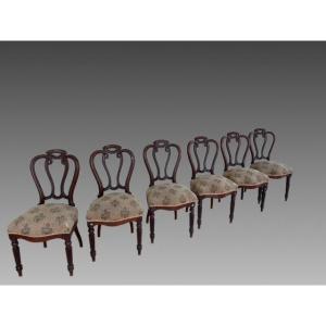 Groupe De Six Chaises Louis Philippe