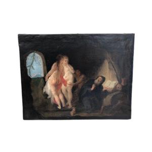 Oil Painting On Canvas "temptation Of Sant'antonio Abate"
