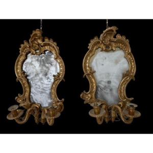 Pair Of Mirrors With Appliques