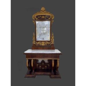 Importante console avec miroir