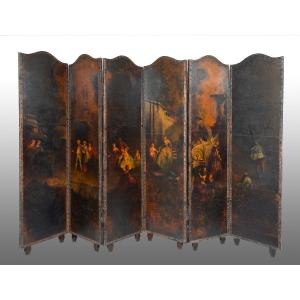 Six-panel Painted Screen