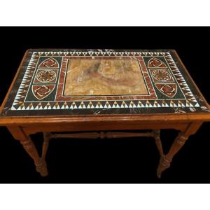 Table With Polychrome Marble Inlay