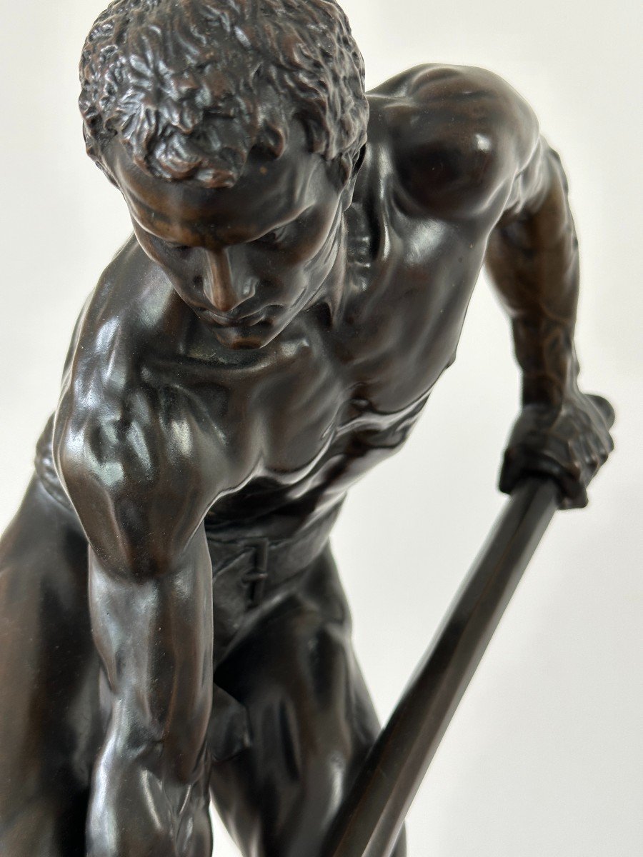 The Digger - After Alfred Boucher - Bronze Barbedienne-photo-7