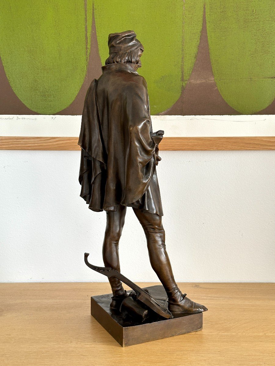 Francois Villon -  d'après Jean François Marie Etcheto - Bronze XIXe-photo-1