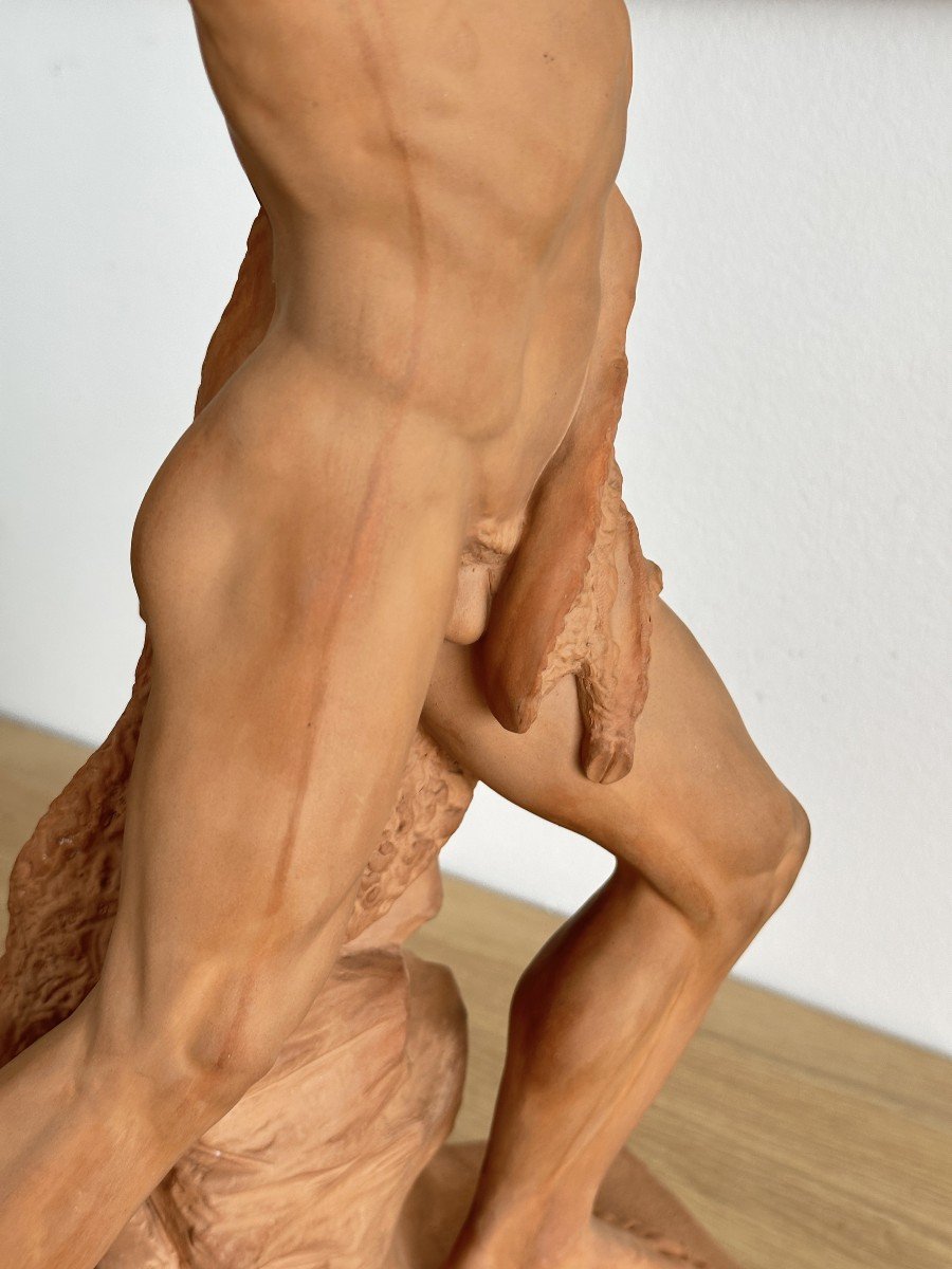 Polyphemus Throwing A Rock At Acis - Manufacture P. Ipsens Enke - Porcelain Biscuit-photo-4