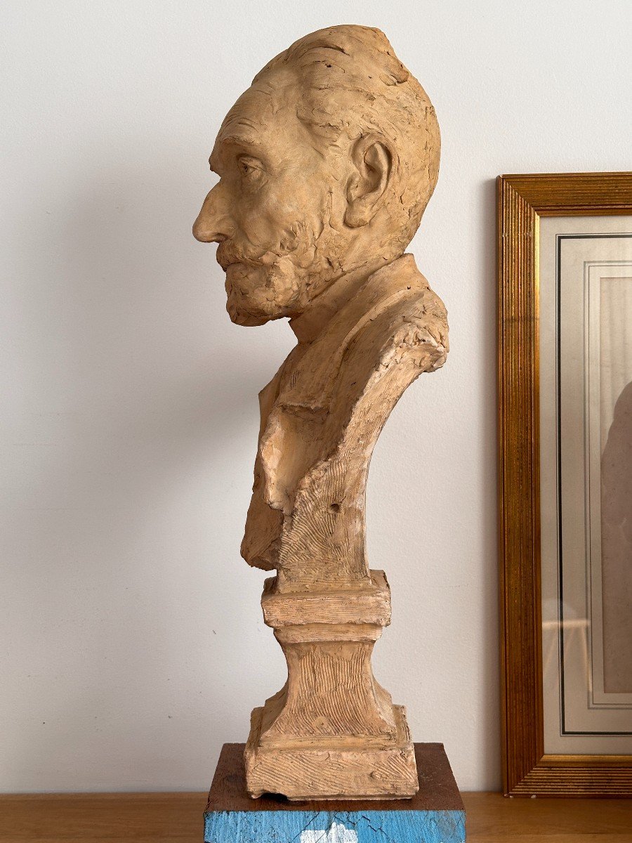 Buste d'Anatole France - Terre Cuite-photo-4