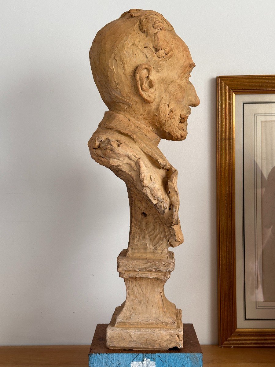 Buste d'Anatole France - Terre Cuite-photo-2