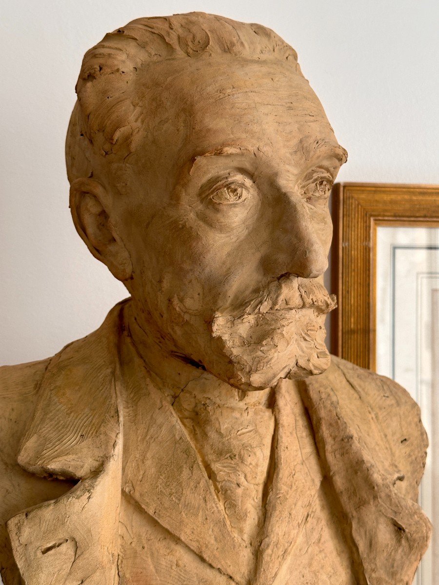 Buste d'Anatole France - Terre Cuite-photo-4