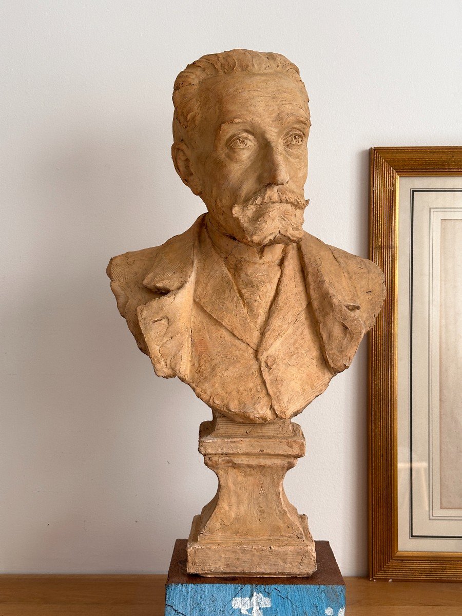 Buste d'Anatole France - Terre Cuite-photo-8