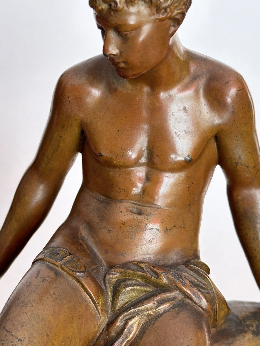 Mercury - Bronze On A Pink Marble Base - Bouret-photo-4