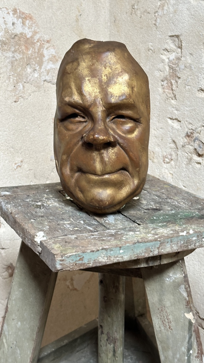 Coquelin Aîné - Mask - Golden Plaster -photo-4