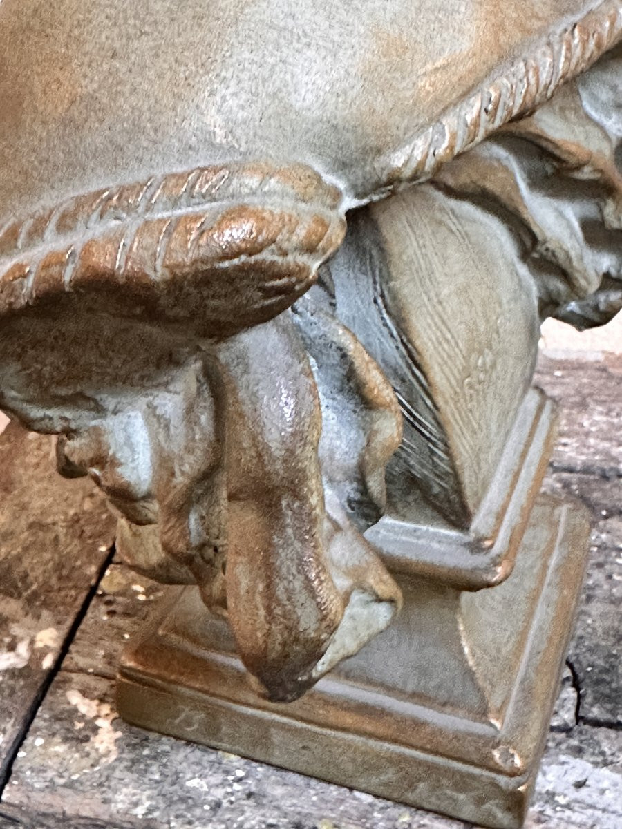 "Pourquoi naître esclave ?" - J-B Carpeaux - Buste en terre cuite-photo-5