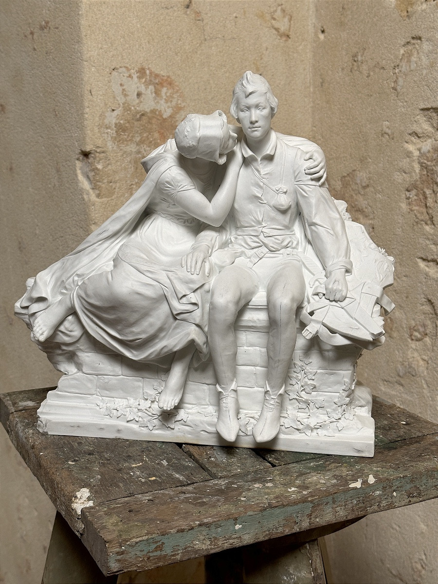 Monument To Charles De Coster - After Charles Samuel - Biscuit Porcelain-photo-2