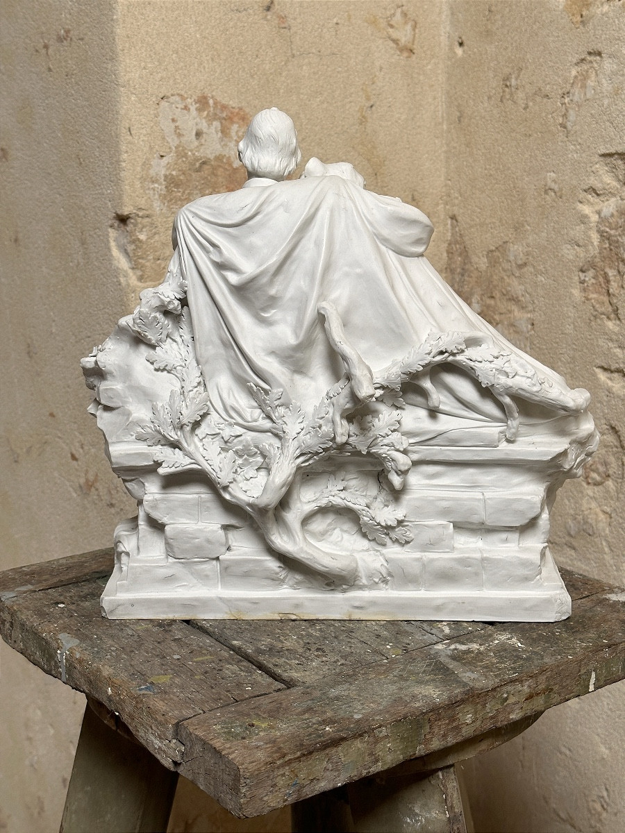 Monument To Charles De Coster - After Charles Samuel - Biscuit Porcelain-photo-4