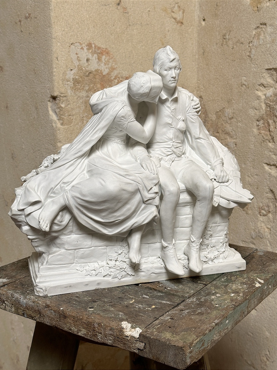 Monument To Charles De Coster - After Charles Samuel - Biscuit Porcelain-photo-2