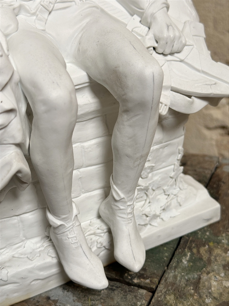 Monument To Charles De Coster - After Charles Samuel - Biscuit Porcelain-photo-3