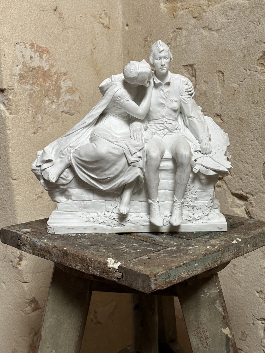 Monument To Charles De Coster - After Charles Samuel - Biscuit Porcelain-photo-8