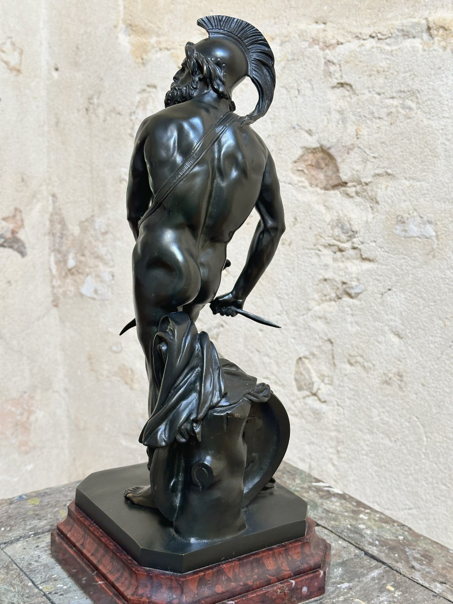 Philopoemen - After David Of Angers - Bronze On A Marble Base-photo-4