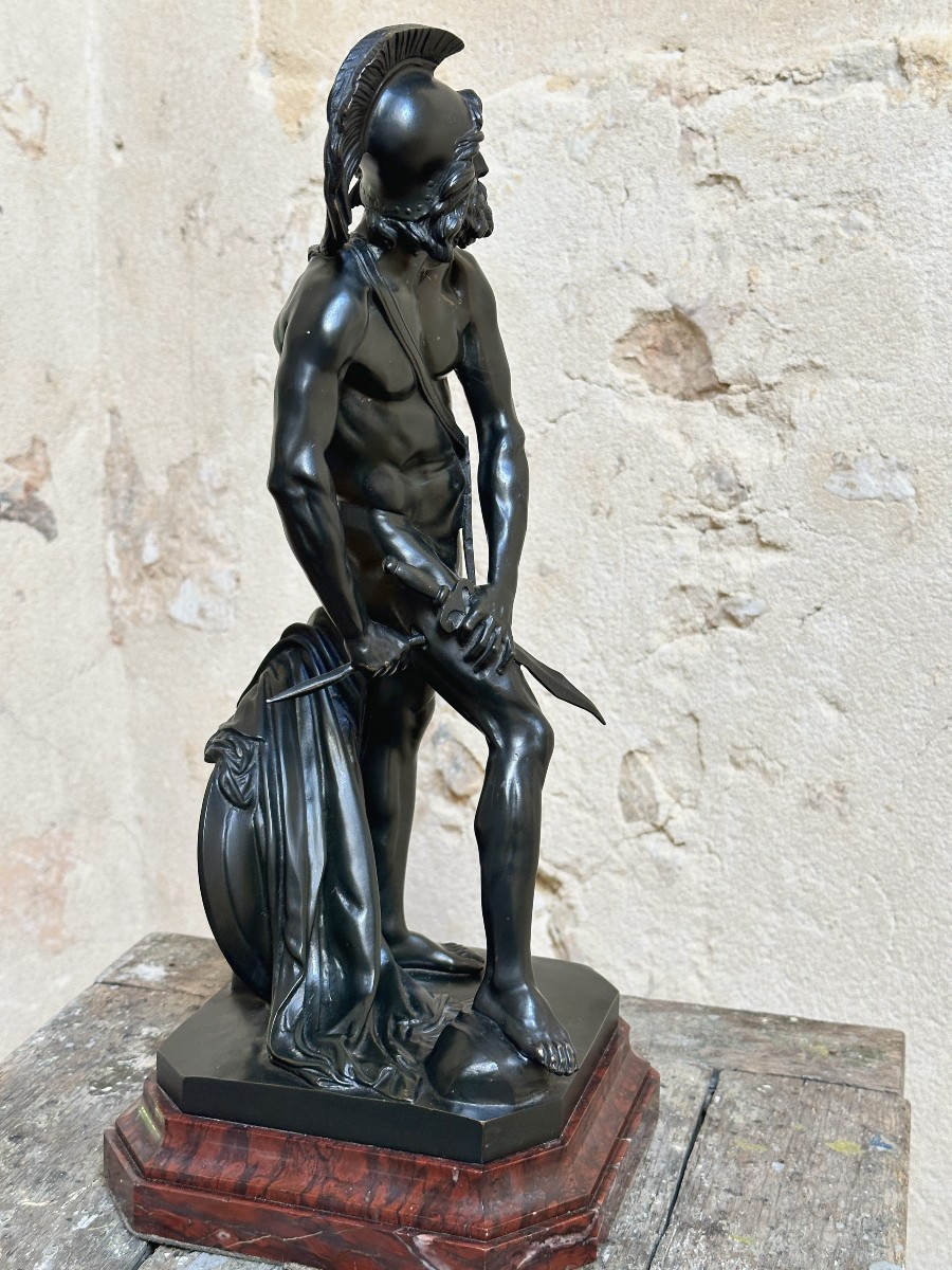 Philopoemen - After David Of Angers - Bronze On A Marble Base-photo-1