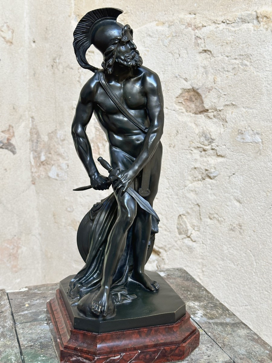 Philopoemen - After David Of Angers - Bronze On A Marble Base-photo-2