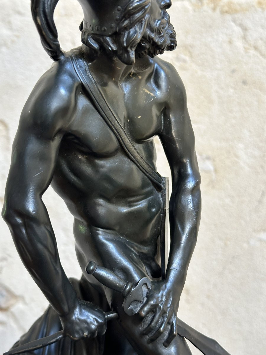 Philopoemen - After David Of Angers - Bronze On A Marble Base-photo-6