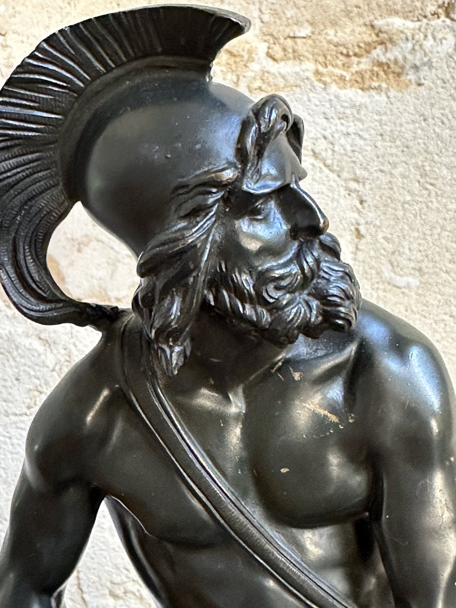 Philopoemen - After David Of Angers - Bronze On A Marble Base-photo-7