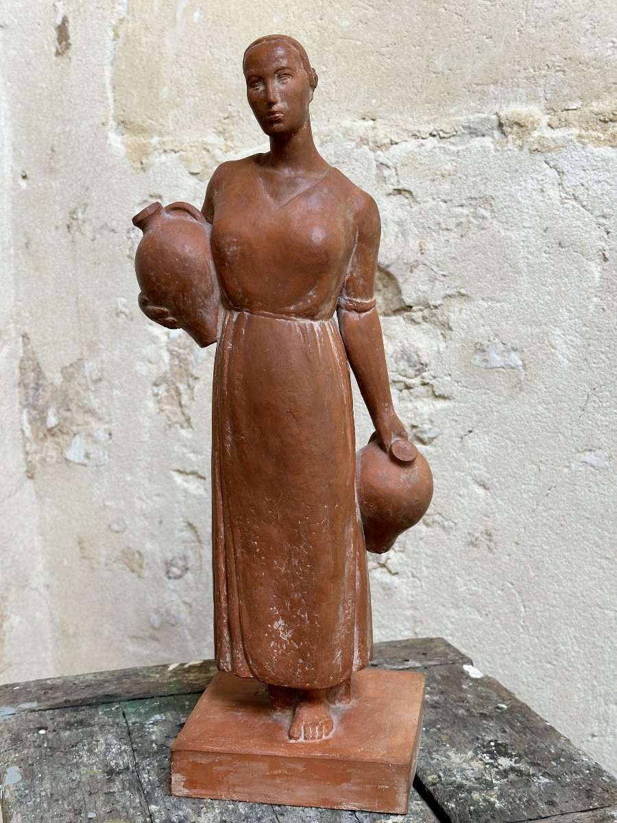 The Water Carrier Of Cordoba - Gibert Privat - Terracotta-photo-2